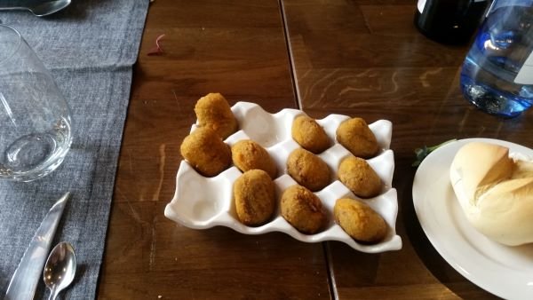 Croquetas artesanas de chuleta a la brasa, Restaurante Villa Lucía, Laguardia - Rioja Alavesa 1