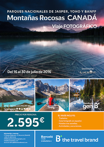 Viaje Fotográfico a las Montañas Rocosas de Canadá, Oferta: Viaje Fotográfico a las Rocosas de Canadá - 2.595 €