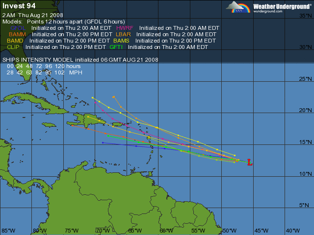 INVEST 94L, RIVIERA MAYA: EL TIEMPO (HISTORICO 3)