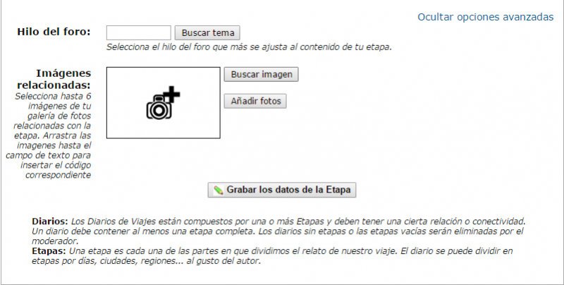 Diarios de Viajes: Selección de tema asociado e imágenes 2