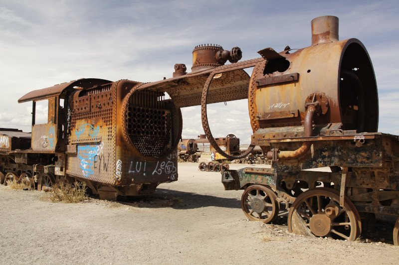 Cementerio de trenes de Uyuni, Uyuni y transportes Potosí, La Paz, Oruro (Bolivia) o Chile 1