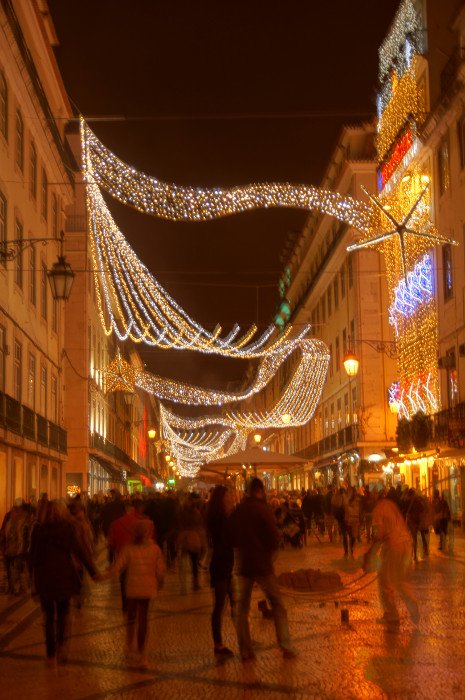 Calle Augusta con iluminacion navideña, Navidad - Fin de Año en Lisboa y Portugal 1