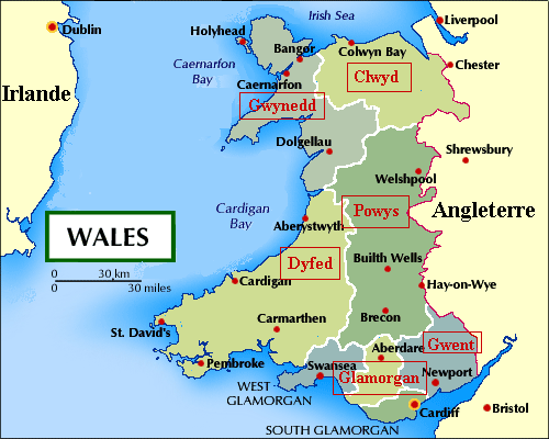 Mapa de Gales, Viajar a Gales: Qué ver, hoteles, transporte, visitas