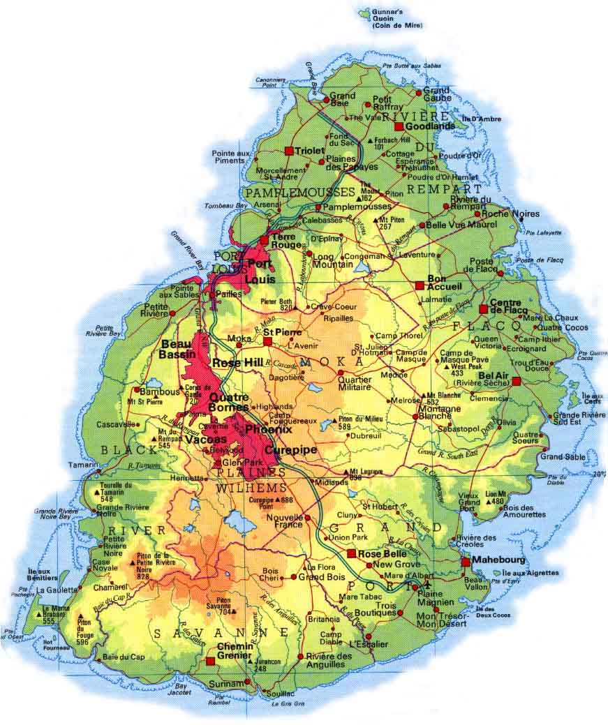 Mapa de Mauricio, Excursiones en Isla Mauricio 1