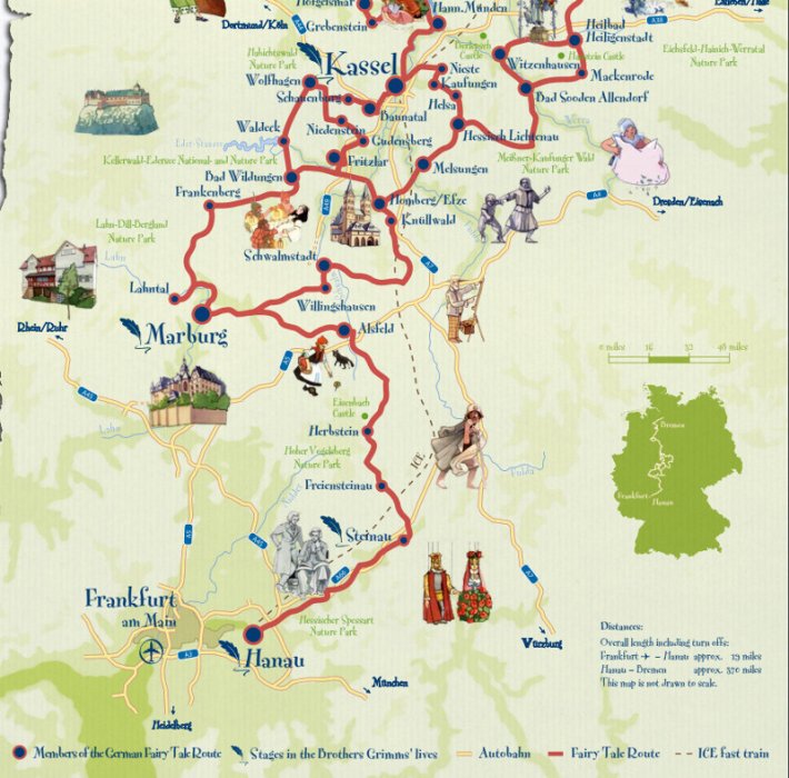 Mapa Ruta Cuentos de Alemania 2, Ruta Cuentos de Hadas Alemania 0
