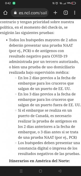 Carta abierta a las navieras sobre los test de embarque