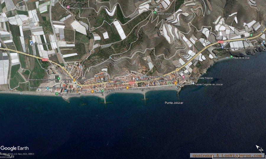 Torrenueva vista en Google Earth, Torrenueva Costa: que ver, comer, playas - Granada