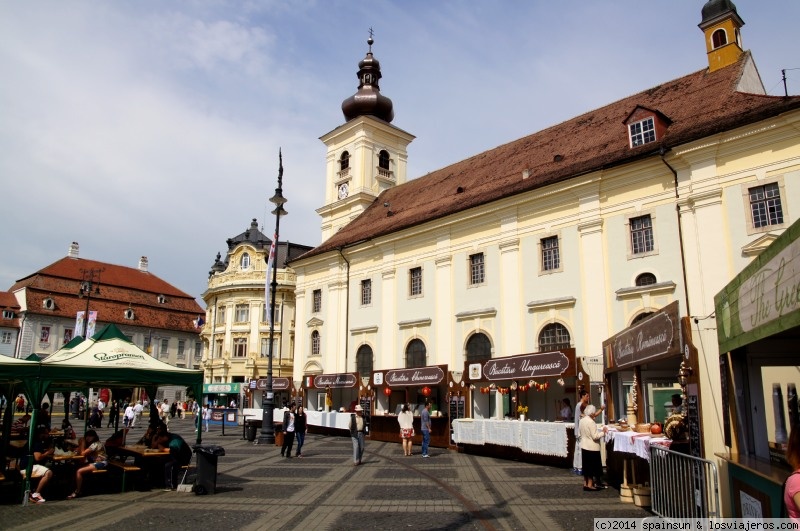 Plaza Mayor de Sibiu - muy animada - Transilvania - Rumania