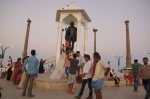 Estatua de Gandhi en el Paseo Marítimo de Pondicherry