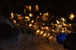 Cristales iluminados en la cueva del Sanabrio, Huete, Cuenca