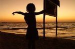 Girl looking at the sea near Tulear