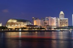 View of the bay of Singapore at night