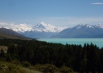 Lago Pukaki con los Alpes neozelandeses al fondo
Monte Cook Lago Pukaki