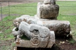 Snake heads in Chichen Itza