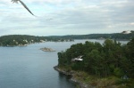 Seagulls accompany us out of Stockholm.