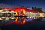 Go to photo: Dinosaur in front of the City of Arts and Sciences