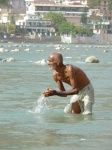 Man praying in the Ganges river