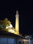 Minarete de la mezquita de Gazi Husrev-Beg, Bascarsija, Sarajevo, Bosnia-Herzegovina