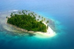 Vista aérea de una isla de la costa de Panamá
Panamá, Isla, Playa, Caribe