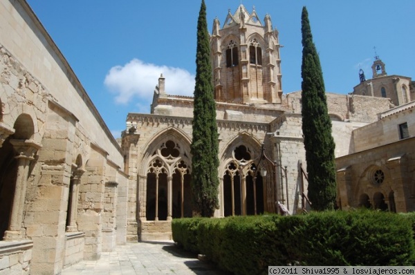 Claustro de Vallbona (Lleida)
Claustro del monasterio con la iglesia abacial al fondo.
