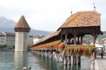 Entrance to the bridge in Lucerne