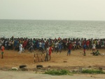 Costa de Dakar - The Cornisse - Hundreds of kids playing sports on the beach