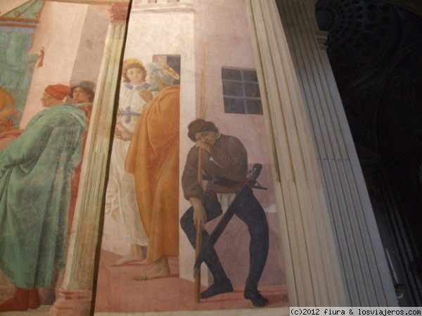 Capilla Brancacci por Masaccio en Florencia
en la iglesia Santa Maria Carmini este detalle de la capilla Brancacci
