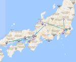 Mapa de nuestra ruta por Japón