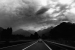 Road trip crossing The Alps