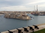 Upper Barrakka Gardens, Saluting Battery, the harbour and Vittoriosa town