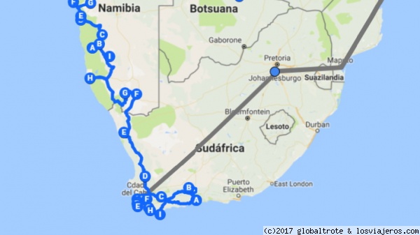 Ruta 1
Itinerario Sudafrica
