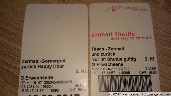 Billetes tren
Billetes tren Tash-Zermatt-Gornergrat
