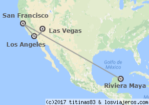 Recorrido - LUNA DE MIEL: LAS VEGAS, LOS ANGELES, SAN FRANCISCO Y RIVERA MAYA (1)