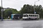 Parada de autobús delante del hotel de Petropavlovsk