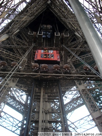 El ascensor de la Torre Eiffel
Uno de los ascensores que llegan a la 2º planta
