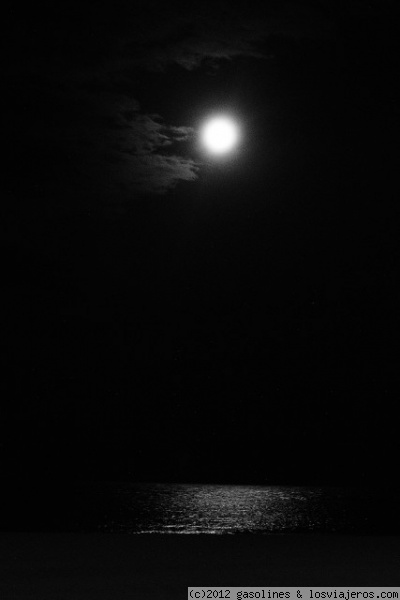 Noche en la playa de Campello
Vista nocturna de la luna reflejada en el mar y la arena de Campello
