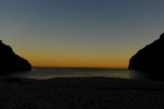 Atardecer en la cala de Granadella en Javea