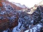 Vistas por el camino de Canyon Overlook Zion National Park en invierno