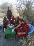 Desayuno en aldea masai