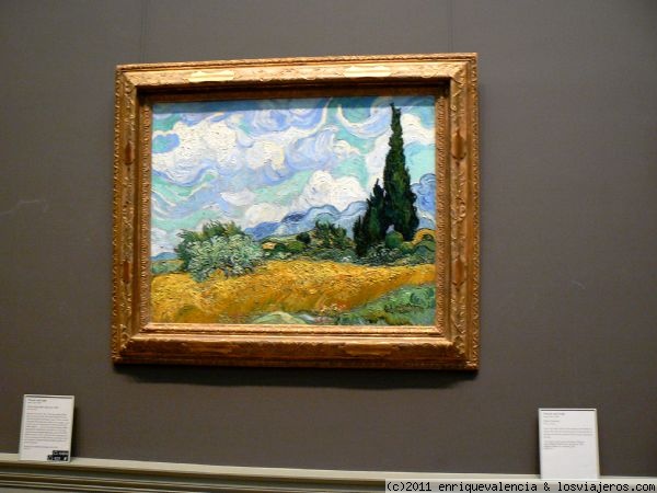 Campo de trigo con cipreses, de Van Gogh
Pintada en 1.889, oleo sobre lienzo de dimensiones 73 x 93.4 cm. En el MET de Nueva York
