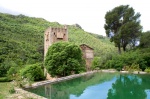Ruinas del Monasterio de la Murta en Alzira. Torre del Homenaje y estanque para almacenar agua.