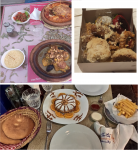 arriba: comida en La cantine des Gazelle y pastas   abajo: cena en Dar Chef