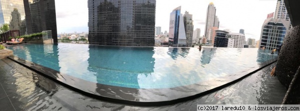 Panorámica infinity pool Eastin Bangkok
Foto panorámica de la piscina del Eastin grand hotel
