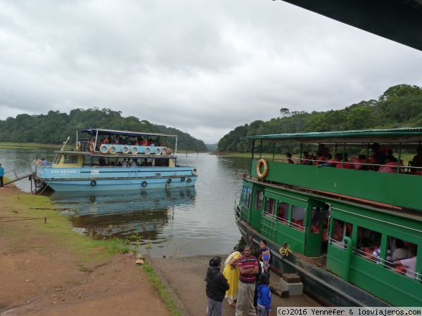 Parque Nacional de Periyar. India
Barcos que hacen el recorrido por el lago del Parque Nacional de Periyar.
