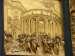 Parte de la puerta de bronce del Baptisterio de Florencia.
