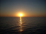 Puesta de sol en el mar de Mediterráneo