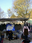 Parada de autobúes en la Feria de Ladra de Lisboa