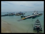 Embarcadero de water taxis en la zona del Tuna Bay, en Perhentian Besar