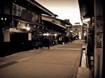 Takayama street at dusk