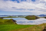 Pseudocráteres en el lago Myvatn
Pseudocráteres, Myvatn, Skútustaðir, lago, pseudocráteres, colinas, lava, cubiertas, hierba
